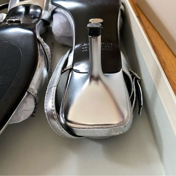 Tony Bianco Fortune Sandals Silver Nappa Metallic high heels strappy Revolve 5 - Picture 13 of 14